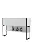 Tyylikäs Musta Valkoinen Lipasto - 100% Melamiinipinnoitettu Lastulevy, 120x80x30 cm, Metallijalat, Kestävä ja Moderni - Lipastot ja senkit - 8684282883739 - 7