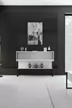 Tyylikäs Musta Valkoinen Lipasto - 100% Melamiinipinnoitettu Lastulevy, 120x80x30 cm, Metallijalat, Kestävä ja Moderni - Lipastot ja senkit - 8684282883739 - 5