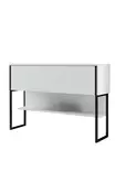 Tyylikäs Musta Valkoinen Lipasto - 100% Melamiinipinnoitettu Lastulevy, 120x80x30 cm, Metallijalat, Kestävä ja Moderni - Lipastot ja senkit - 8684282883739 - 1