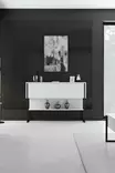 Tyylikäs Musta Valkoinen Lipasto - 100% Melamiinipinnoitettu Lastulevy, 120x80x30 cm, Metallijalat, Kestävä ja Moderni - Lipastot ja senkit - 8684282883739 - 4