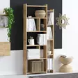 Tyylikäs Tammi Kirjahylly - 100% Melamiinipinnoitettu Lastulevy, 18mm Paksuus, 65x150x15cm, Useita Hyllyjä - Kirjahyllyt - 8683743537099 - 3
