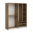 Vaatekaappi Dore - 100% Melamiinipinnoitettu Lastulevy, 185x208x52 cm, Useita Hyllyjä, Tyylikäs ja Kestävä - Vaatekaapit - 8683742561989 - 5