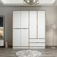 Vaatekaappi Dore - 100% Melamiinipinnoitettu Lastulevy, 185x208x52 cm, Useita Hyllyjä, Tyylikäs ja Kestävä - Vaatekaapit - 8683742561989 - 2