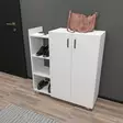 Valkoinen Kenkäkaappi - 100% Melamiinipinnoitettu Lastulevy, 90x95x29,6 cm, Useita Hyllyjä, Seinään Kiinnitettävä - Kenkäkaapit - 8681181613689 - 4
