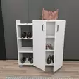 Valkoinen Kenkäkaappi - 100% Melamiinipinnoitettu Lastulevy, 90x95x29,6 cm, Useita Hyllyjä, Seinään Kiinnitettävä - Kenkäkaapit - 8681181613689 - 5