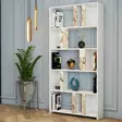 Valkoinen Kirjahylly - 100% Melamiinipinnoitettu Lastulevy, 90x180x20 cm, Useita Hyllyjä, Kiinnitettävä Seinäasennus - Kirjahyllyt - 8683342169769 - 2
