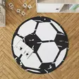 Valkoinen Konepestävä Antibakteerinen Matto 100x100 cm - Puuvilla/Polyesteri, Digitaalinen Painatus, Liukumaton Alapuoli - Pyöreät matot - 8683743502349 - 3