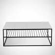 Valkoinen sohvapöytä - 100% Melamiinipinnoitettu Lastulevy, Metallijalat, 95x43x55 cm, Yksi Paketti - Sohvapöydät - 8681875559859 - 5