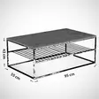 Valkoinen sohvapöytä - 100% Melamiinipinnoitettu Lastulevy, Metallijalat, 95x43x55 cm, Yksi Paketti - Sohvapöydät - 8681875559859 - 6