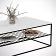 Valkoinen sohvapöytä - 100% Melamiinipinnoitettu Lastulevy, Metallijalat, 95x43x55 cm, Yksi Paketti - Sohvapöydät - 8681875559859 - 4