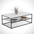 Valkoinen sohvapöytä - 100% Melamiinipinnoitettu Lastulevy, Metallijalat, 95x43x55 cm, Yksi Paketti - Sohvapöydät - 8681875559859 - 2