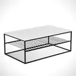 Valkoinen sohvapöytä - 100% Melamiinipinnoitettu Lastulevy, Metallijalat, 95x43x55 cm, Yksi Paketti - Sohvapöydät - 8681875559859 - 1