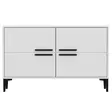 Valkoinen TV-taso - 100% Melamiinipinnoitettu Lastulevy, 18mm, PVC-jalat, 120x75x30cm, Tyylikäs ja Kestävä - TV-tasot - 8683742102519 - 1