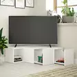 Valkoinen TV-taso - Moderni ja Tyylikäs - 100% Melamiinipinnoitettu - Useita Hyllyjä - Kiinnitettävä Seinäasennus - TV-tasot - 8681875402889 - 3