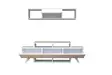 Valkoinen TV-taso ja seinähylly - 100% melamiinipinnoitettu, 150 cm leveä, 18 mm paksu, moderni ja tyylikäs design - TV-tasot - 8683742963349 - 1