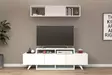 Valkoinen TV-taso ja seinähylly - 100% melamiinipinnoitettu, 150 cm leveä, 18 mm paksu, moderni ja tyylikäs design - TV-tasot - 8683742963349 - 2