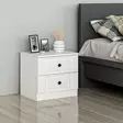 Valkoinen Yöpöytä - 100% Melamiinipinnoitettu Lastulevy, 18 mm, 50x47x40 cm, Useita Hyllyjä, 1 Paketti - Yöpöydät - 8683742567349 - 4