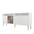 Valkokultainen Konsoli - 100% Melamiinipinnoitettu Lastulevy, 180x77x35 cm, 3 Pakettia, Tyylikäs ja Kestävä Huonekalu - Lipastot ja senkit - 8684282465799 - 1