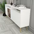 Valkokultainen Konsoli - 100% Melamiinipinnoitettu Lastulevy, 180x77x35 cm, 3 Pakettia, Tyylikäs ja Kestävä Huonekalu - Lipastot ja senkit - 8684282465799 - 5