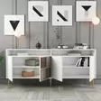 Valkokultainen Konsoli - 100% Melamiinipinnoitettu Lastulevy, 180x77x35 cm, 3 Pakettia, Tyylikäs ja Kestävä Huonekalu - Lipastot ja senkit - 8684282465799 - 3
