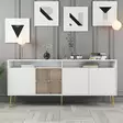 Valkokultainen Konsoli - 100% Melamiinipinnoitettu Lastulevy, 180x77x35 cm, 3 Pakettia, Tyylikäs ja Kestävä Huonekalu - Lipastot ja senkit - 8684282465799 - 2