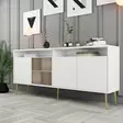 Valkokultainen Konsoli - 100% Melamiinipinnoitettu Lastulevy, 180x77x35 cm, 3 Pakettia, Tyylikäs ja Kestävä Huonekalu - Lipastot ja senkit - 8684282465799 - 4