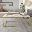 Valkokultainen sohvapöytä - 100% Melamiinipinnoitettu Lastulevy, 18mm, 120x60x48cm - Moderni ja Tyylikäs Design - Sohvapöydät - 8683743117949 - 2