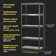 Varastohylly 80 cm teräshylly 5 tasoa - Varastohyllyt ja -laatikot - 6295123160029 - 3