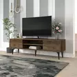 Walnut TV-taso - 100% Melamiinipinnoitettu Lastulevy, 160x48,2x29,6 cm, Tyylikäs ja Kestävä Viimeistely - TV-tasot - 8684283501519 - 4