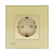 Yksinkertainen sisäänrakennettu pistoke PNI WP101G lasikehyksellä, kullankeltainen väri, 16A 3000W - PNI tuotteet - 5949066530289 - 2