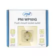 Yksinkertainen sisäänrakennettu pistoke PNI WP101G lasikehyksellä, kullankeltainen väri, 16A 3000W - PNI tuotteet - 5949066530289 - 6