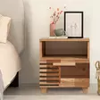 Yöpöytä Atlantic Pine - 100% Melamiinipinnoitettu Lastulevy, 18 mm, PVC-reunat, MDF-kahvat, Muovijalat, 45x52x40 cm - Yöpöydät - 8683743422029 - 2