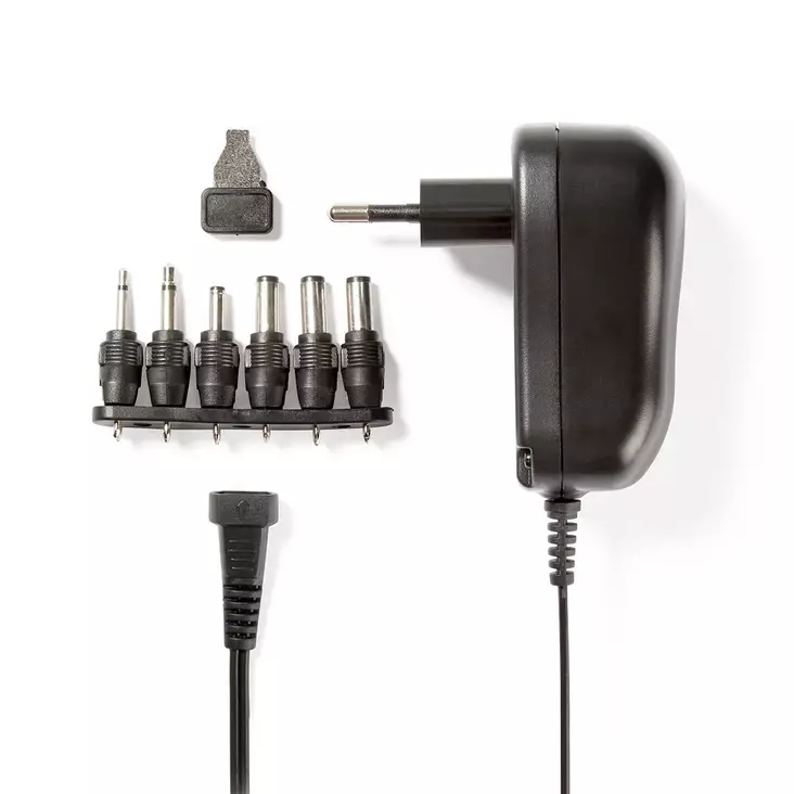 AC Yleisvirtalähde | 12 W | 3 / 4.5 / 5 / 6 / 7.5 / 9 / 12 V DC | 1.80 m | 2.0 A | 6 plug(s) | Musta - Yleisvirtalähteet ja adapterit - 5412810267149 - 1