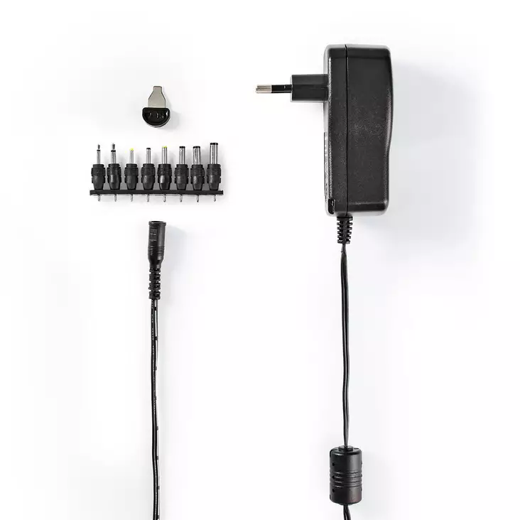 AC Yleisvirtalähde | 18 W | 3 / 4.5 / 5 / 6 / 7.5 / 9 / 12 V DC | 1.10 m | 1.5 A | 8 plug(s) | Musta - Yleisvirtalähteet ja adapterit - 5412810327959 - 1