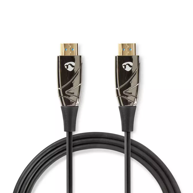 Aktiivinen Optinen High Speed HDMI-kaapeli, jossa Ethernet | HDMI liitin | HDMI liitin | 4K@60Hz | 18 Gbps | 20.0 m | Pyöreä | PVC | Musta | Pakkaus - HDMI-kaapelit - 5412810318179 - 1