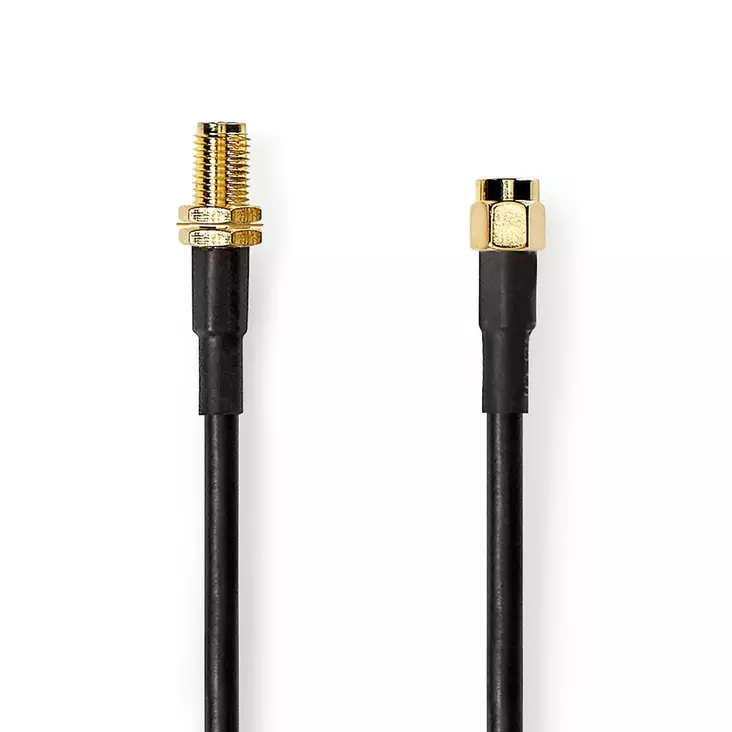 Antennikaapeli | SMA uros | SMA naaras | Kullattu | 50 Ohm | Tuplasuojattu | 10.0 m | Pyöreä | PVC | Musta | Laatikko - Antennikaapelit - 5412810416639 - 1