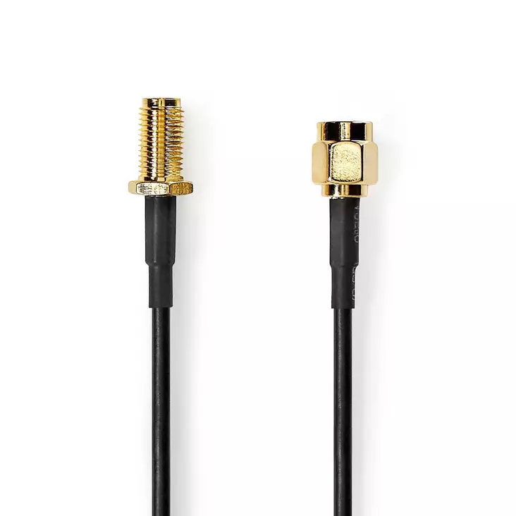 Antennikaapeli | SMA uros | SMA naaras | Kullattu | 50 Ohm | Yksinkertainen suojaus | 1.00 m | Pyöreä | PVC | Musta | Laatikko - Antennikaapelit - 5412810425419 - 1