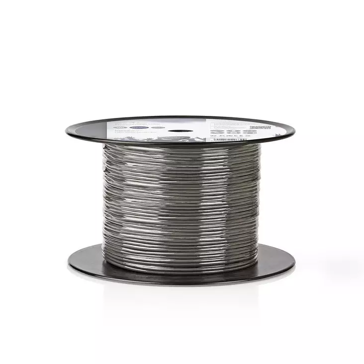 Audiokaapeli | 4 x 0.16 mm² | Kupari | 100 m | Pyöreä | PVC | Tummanharmaa | Kela - Audiokaapelit - 5412810296309 - 1