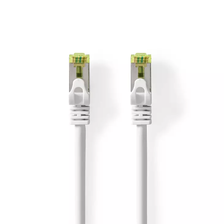 CAT7 verkkokaapeli | S/FTP | RJ45 uros | RJ45 uros | 1.00 m | Snagless | Pyöreä | LSZH | Valkoinen | Label - Tietokone ja verkko - 5412810424399 - 1