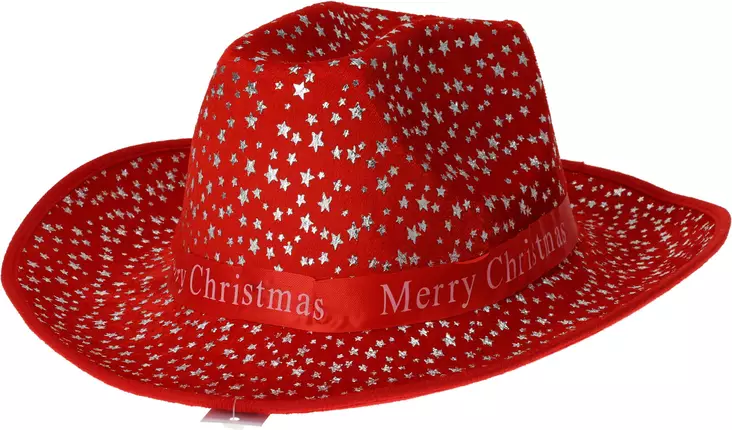 Cowboy-hattu merry christmas - Jouluasusteet - 8720573697439 - 1
