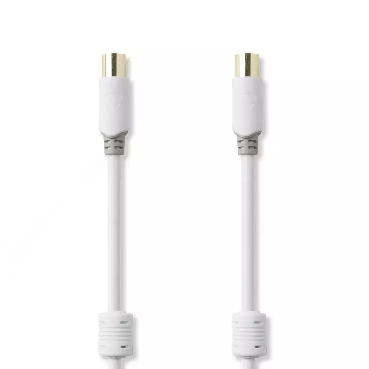 Koaksiaalikaapeli | IEC (Coax) Uros | IEC (Coax) Naaras | Kullattu | 100 dB | 75 Ohm | Tuplasuojattu | 5.00 m | Pyöreä | PVC | Valkoinen | Laatikko - Antennikaapelit - 5412810265299 - 1