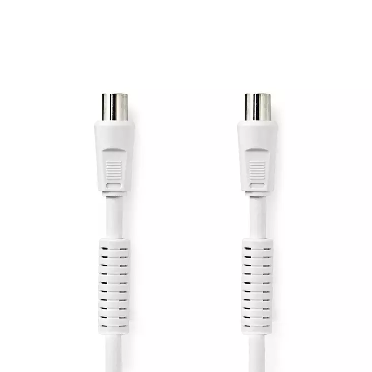 Koaksiaalikaapeli | IEC (Coax) Uros | IEC (Coax) Naaras | Niklattu | 120 dB | 75 Ohm | Nelinkertainen suojaus | 2.00 m | Pyöreä | PVC | Valkoinen | Label - Antennikaapelit - 5412810425839 - 1