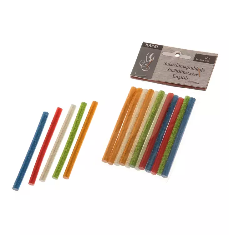 Kuumaliimapuikko 0,7 mm glitter 12 kpl - Askartelumateriaalit ja tarvikkeet - 6410412626189 - 1