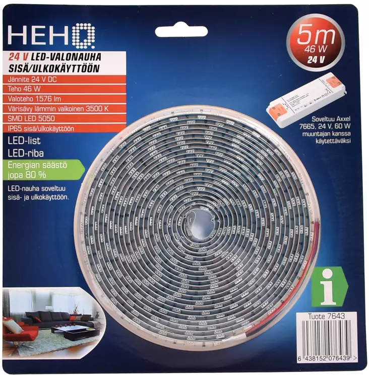 LED-nauha 4 6 W IP65, 5 m=20 - Valonauhat - 6438152076439 - 1
