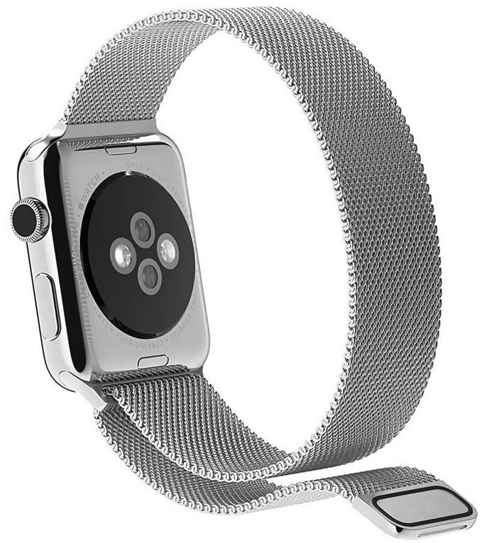 Metalliranneke Apple Watch hopea 42-44mm, 4-OK - Älykellot ja aktiivisuusmittarit - 8428728121579 - 1