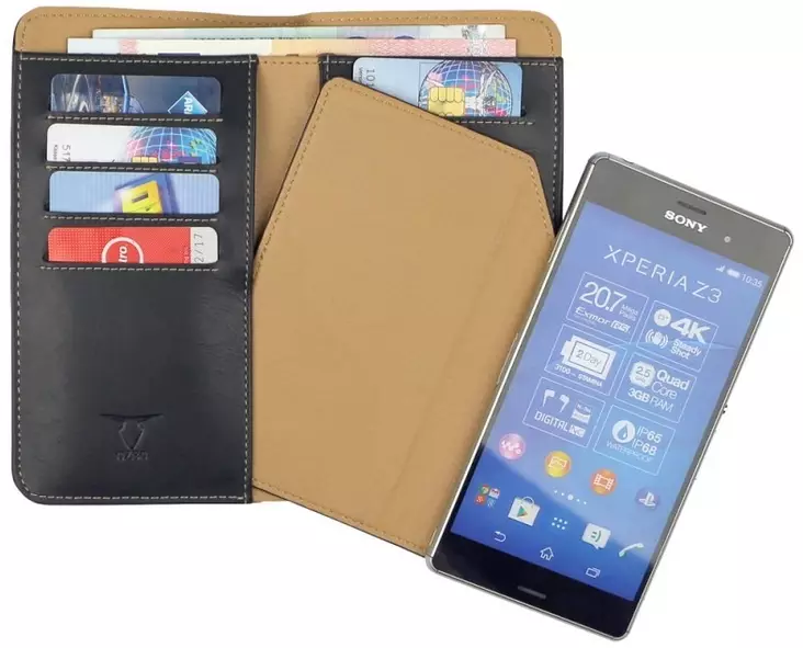 Mobia lompakkolaukku 4.7 puhelimille, musta - Yleismalliset - 4024559239519 - 1