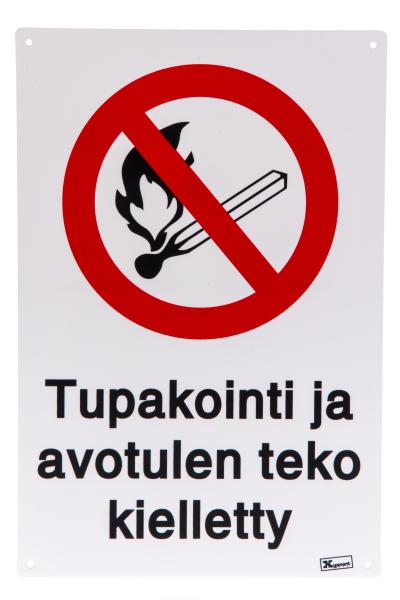 Opaste Tupakointi ja avotulen teko kielletty - Opaste- ja varoituskyltit - 6410412473479 - 1