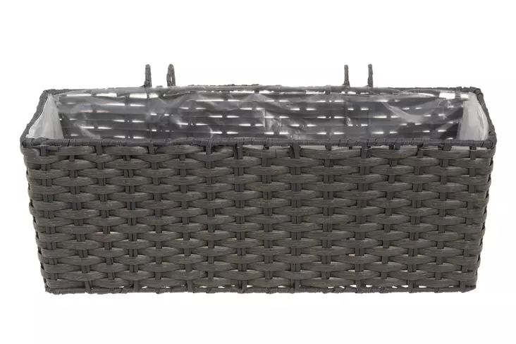 Parvekelaatikko Onyx harmaa 44x19x16 - Kukka-amppelit ja maljakot - 6410412643629 - 1