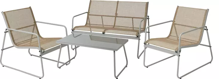 Puutarhakalusteen 4-osainen taupe - Pihakalusteryhmät - 8720573465779 - 1