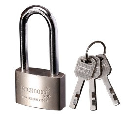 Riippulukko 60 mm, kromattu, pitkä sanka - Lukot ja avainkaapit - 6438168007939 - 2
